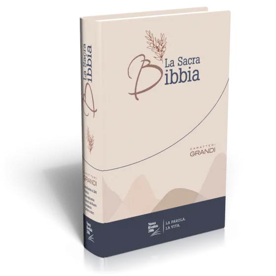 Italien, Bible NR2006 gros caractères - modèle rigide illustré bleu-beige