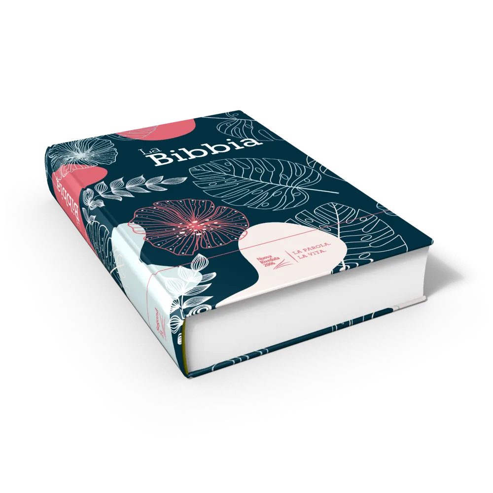 Italien, NR2006 Bible compacte - Modèle rigide, toilé matelassé, motif feuille