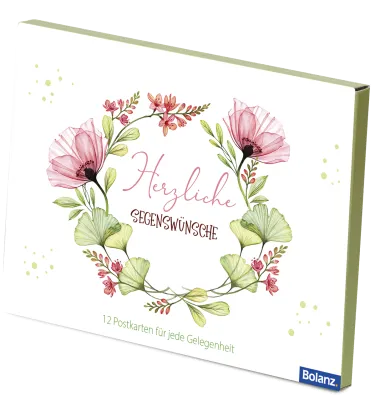 Postkartenbox „Lovely“ - 12 verschiedene Postkarten in einer Box mit Magnetverschluss