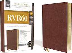 Espagnol, Bible, RVR 1960, Santa Biblia, Série 50, gros caractères, simili cuir, café,Schutzkarton