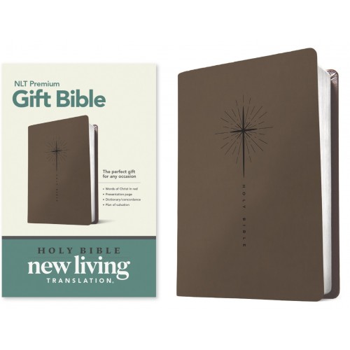 Anglais, Bible New Living Translation, souple, similicuir, gris taupe