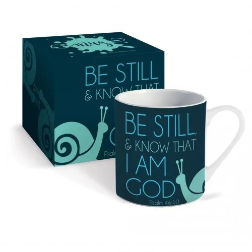 Mug "Be Still and Know that I Am Good", Psalm 46:10 - Motif escargot