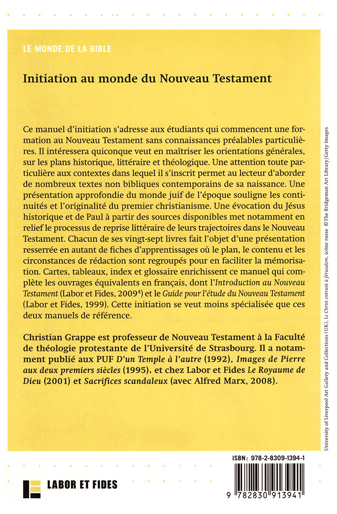 Initiation au monde du Nouveau Testament