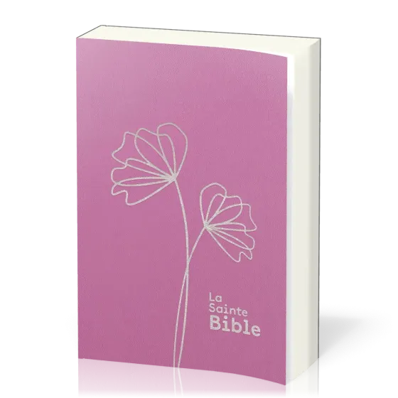 Bible Segond 1910, gros caractères, souple, vinyle rose - 2 rubans marque-pages