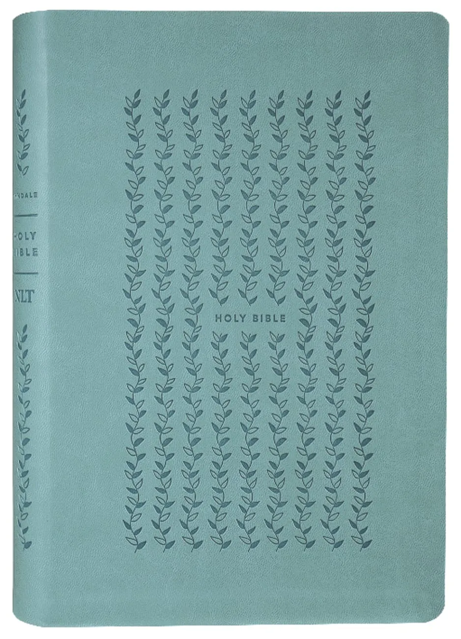 Anglais, Bible, New Living Translation, Filament Edition, similicuir turquoise, motif eucalyptus...