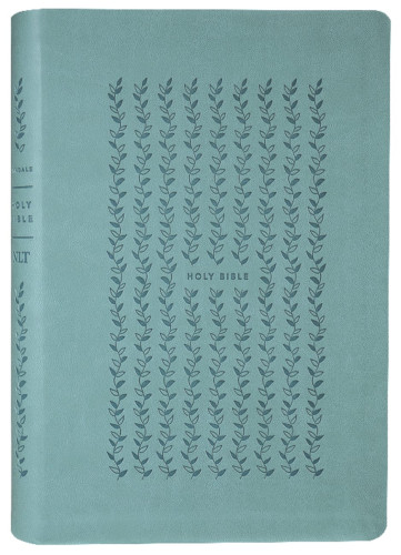 Anglais, Bible, New Living Translation, Filament Edition, similicuir turquoise, motif eucalyptus...