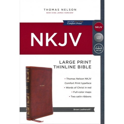 Anglais, Bible New King James Version, gros caractères, similicuir, brun