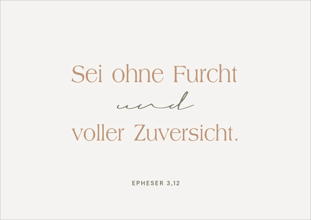 Postkarten alive Sei ohne Furcht