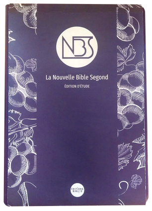 Bible d'étude NBS - grand format, similicuir prune, étui souple