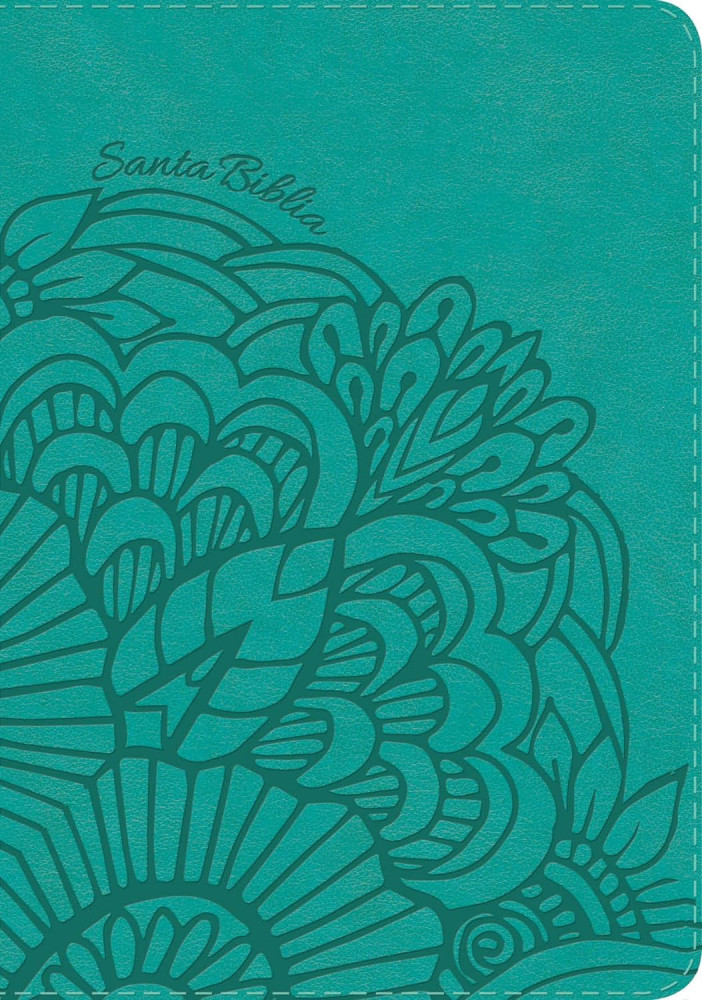 Espagnol, Bible, Reina Valera 1960, gros caractères, moyen format, similicuir souple turquoise,...