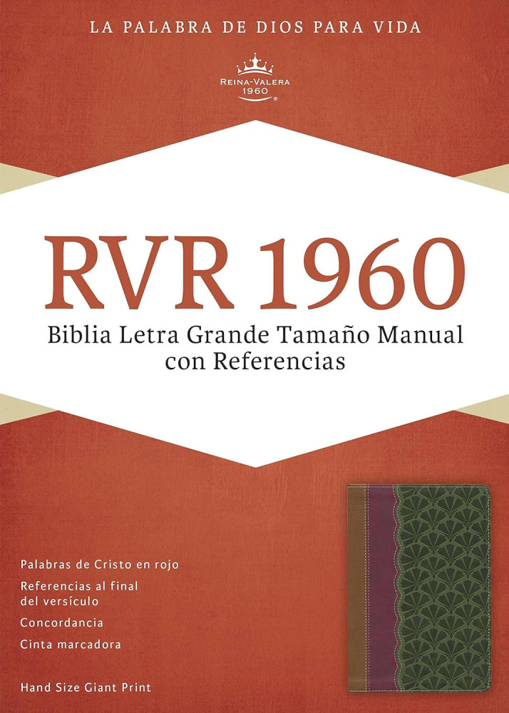 Espagnol, Bible, Reina Valera 1960, gros caractères, moyent format, similicuir souple tricolore...