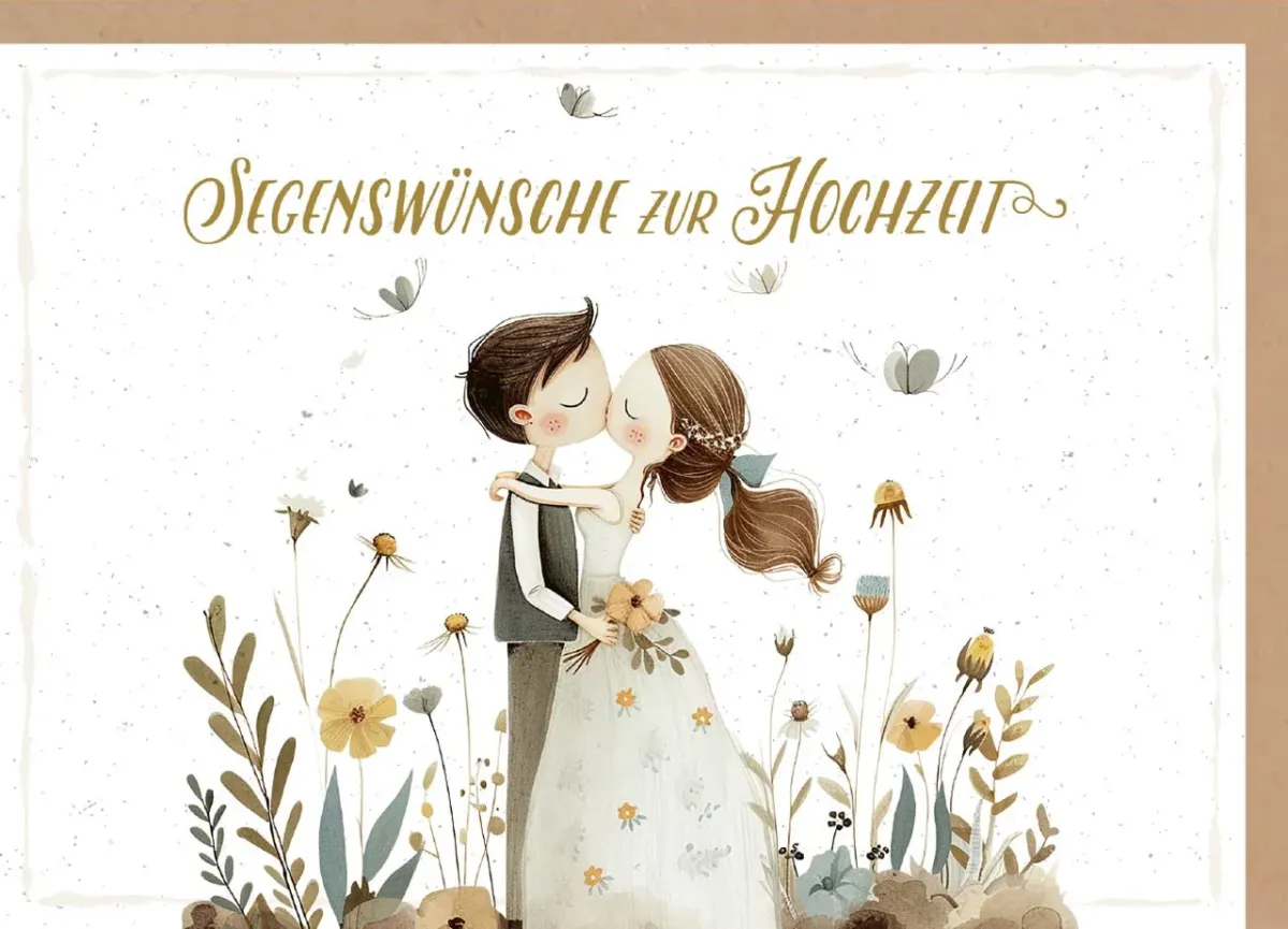 Falkarte Liebespaar - Segenswünsche zur Hochzeit