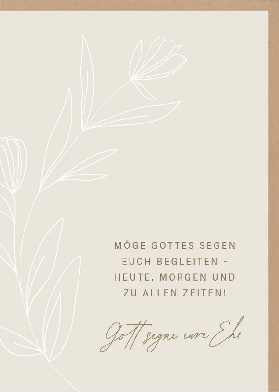 Faltkarte Gott segne eure Ehe - 4.Mose 6:24-26