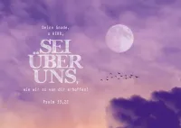 Postkarten lila Abendhimmel - Psalm 33,22