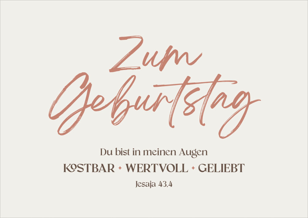 Postkarte kostbar - wertvoll - geliebt - Jesaja 43.4