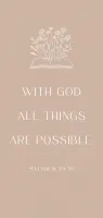 Metallschild with God - MATTHEW 19.26