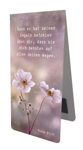 Magnet Lesezeichen rosa Blüten - Psalm 91,11