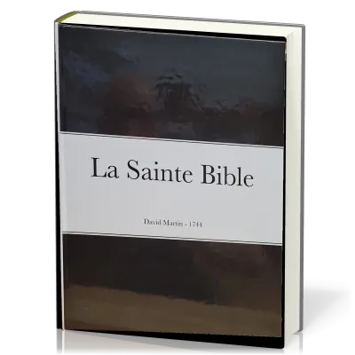 Bible David Martin, édition 1744, grand format, couverture reliée rigide cartonnée