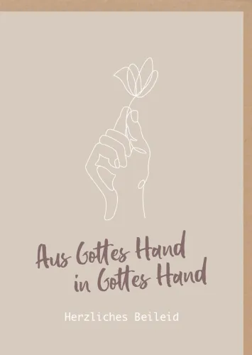 Faltkarte Trauer - Gottes Hand - Psalm 31:16