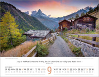 Calendrier Paysages Suisses - Allemand, Calendrier mural