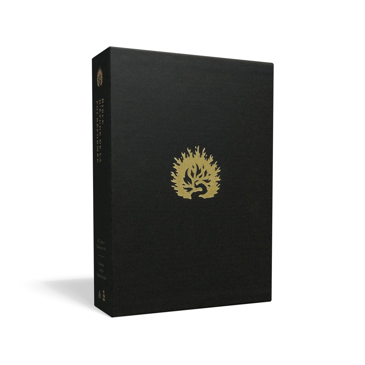 Bible d’étude de la foi réformée - Noir, Cuir véritable, tranches or, trois signets