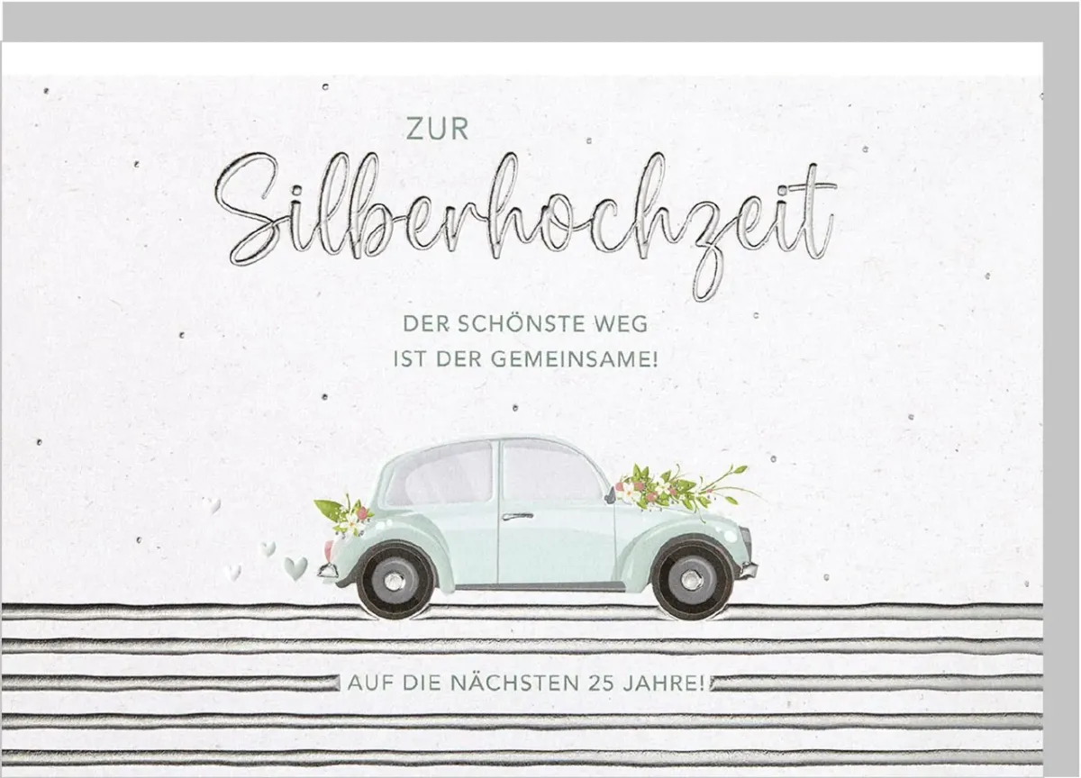 Faltkarten Alles Gute zur Silberhochzeit