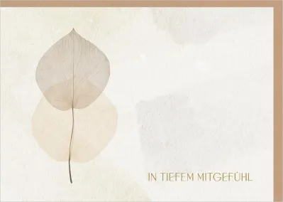 Faltkarte In tiefem Mitgefühl - Blätter