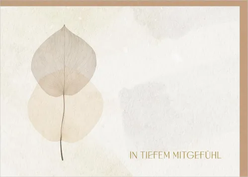 Faltkarte In tiefem Mitgefühl - Blätter