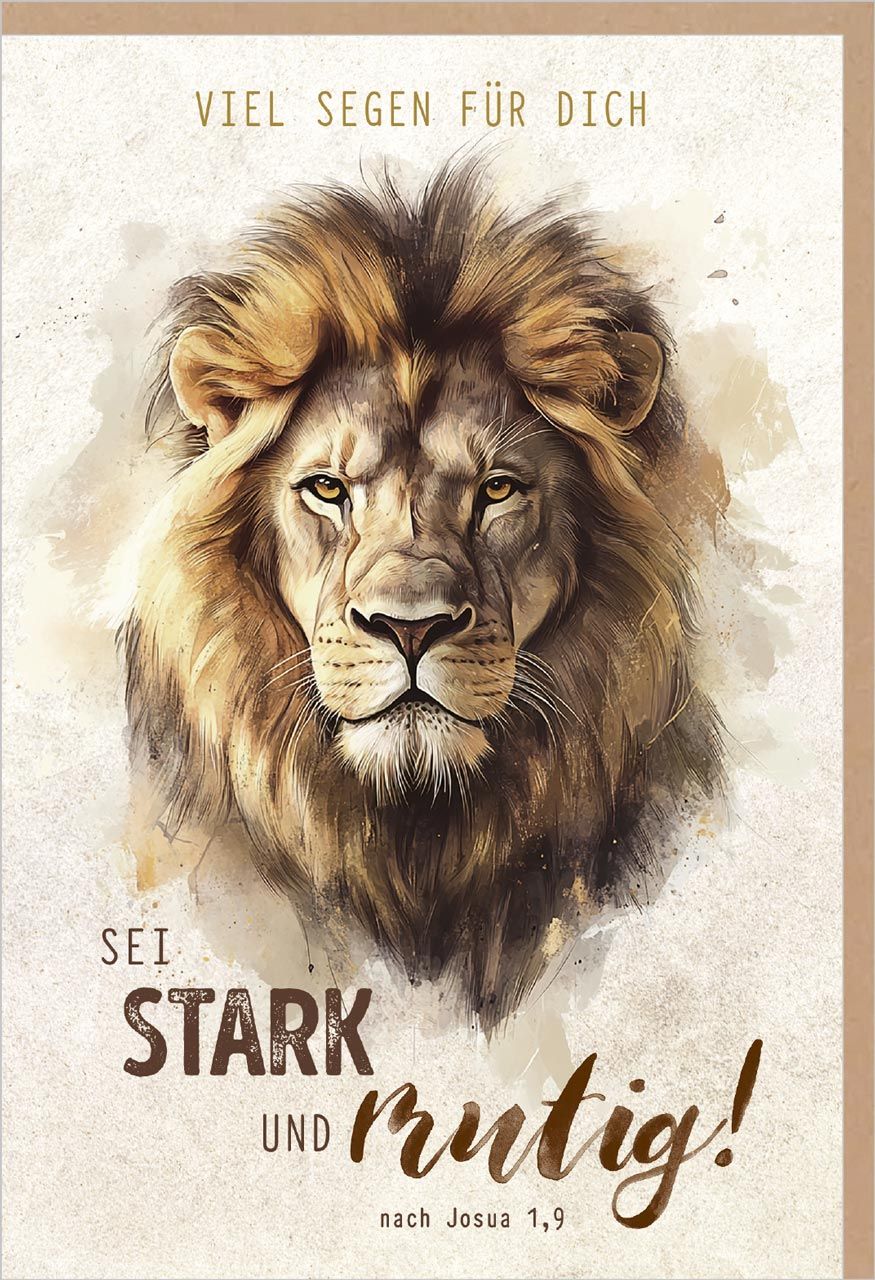 Faltkarte Einsegnung & biblischer Unterricht Sei stark - nach Josua 1,9