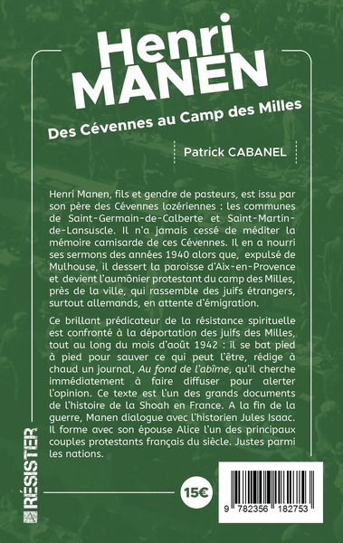 Henri manen - Des Cévennes au Camp des Milles