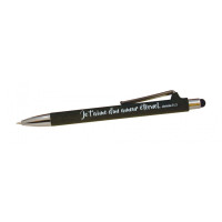 Stylo à bille «Je t’aime d’un amour éternel.» Jérémie 31.3 avec stylet tactile - gris, bleu,...