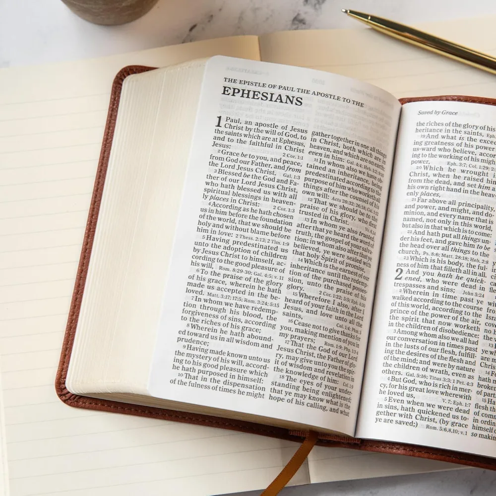 Anglais, Bible, King James Version, compacte, similicuir terre de Sienne - KJV Large Print...