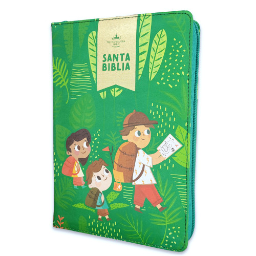 Espagnol, Bible, Reina Valera 1960, Biblia para niños interactiva, fermeture éclair, verte