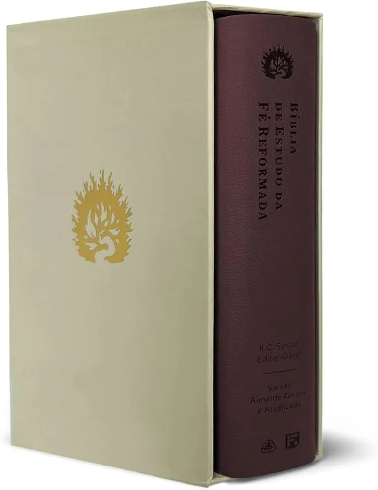 Portugais, Bible, Almeida Revista et Actualizada, Bible d'étude la foi réformée - similicuir...