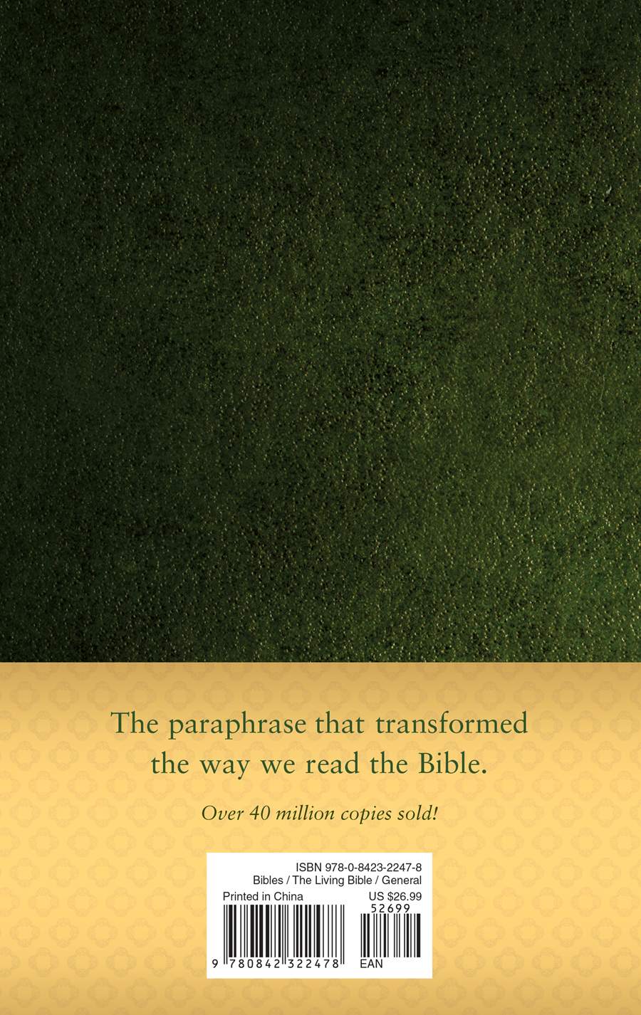 Anglais, Bible The Living Bible, cartonné, verte - [HC]