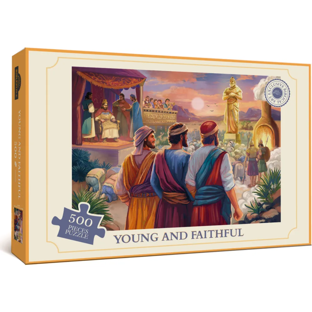 Puzzle 500 pièces "Young and Faithful" - Les amis de Daniel refusent d'adorer la statue du roi