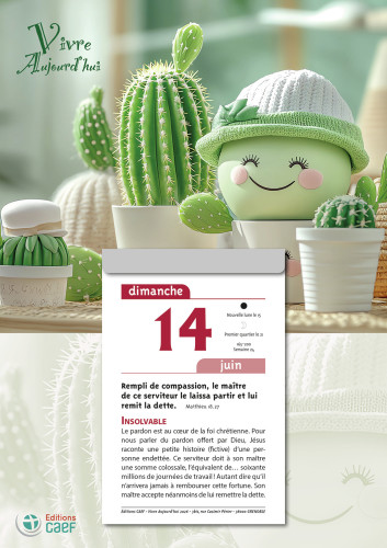 Vivre aujourd'hui - calendrier éphéméride, à suspendre et effeuiller, grande plaque