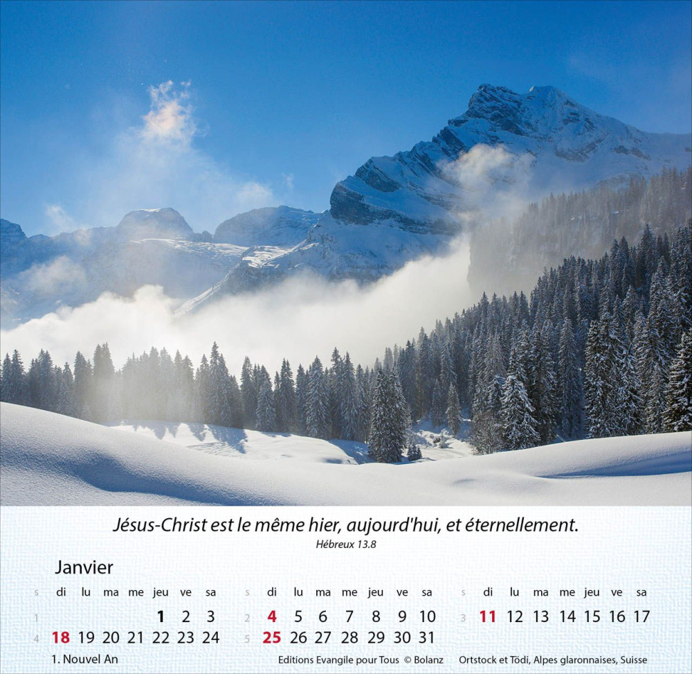 Montagnes, Merveilles de la création - Calendrier de table