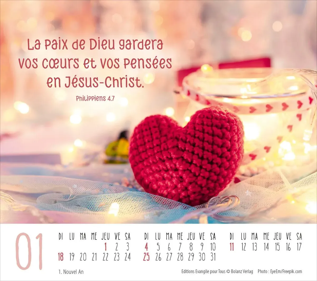Merci - Un remerciement qui vient du cœur - Calendrier panoramique