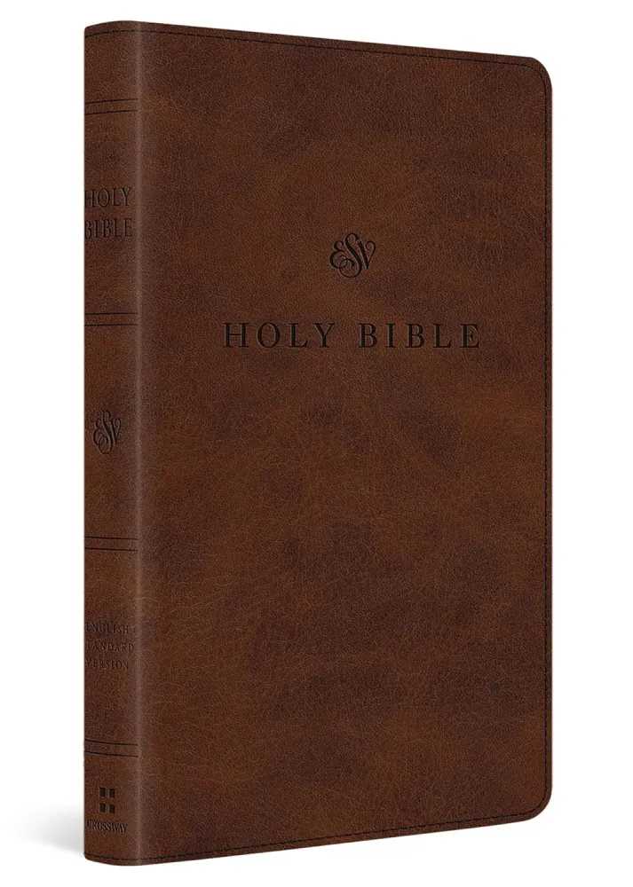 Anglais, Bible, English Standard Version, moyen format, simili brun - ESV Premium Church Bible...