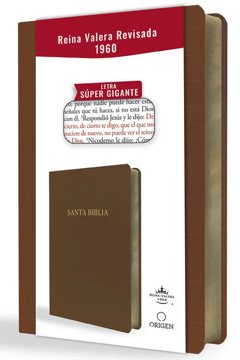 Espagnol, Bible, Reina Valera 1960, très gros caractères, similicuir brun - Biblia Reina Valera...