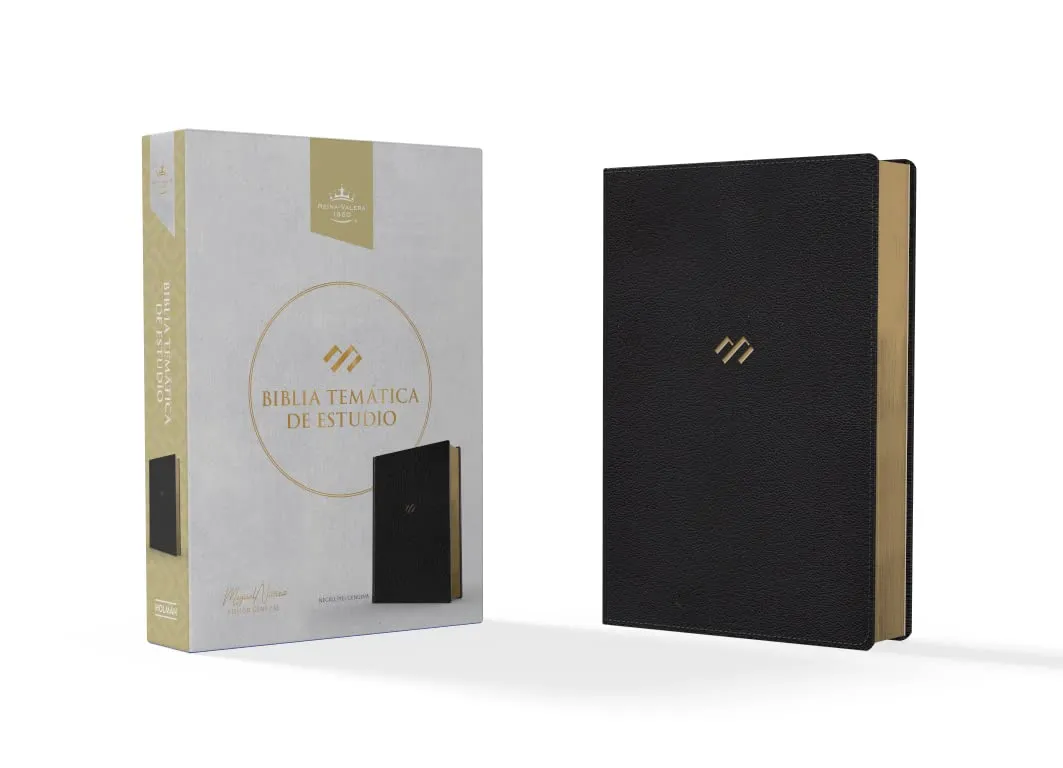 Epagnol, Bible, Reina Valera 1960, Biblia Temática de Estudio, cuir véritable noir - RVR 1960...