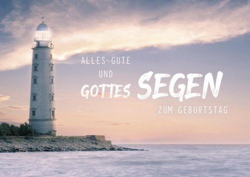 Postkarten Leuchtturm Alles Gute - 4. Mose 6,24