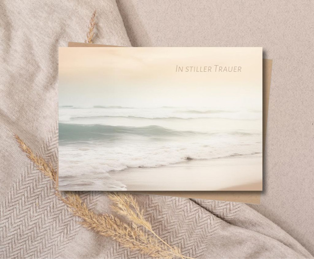 Faltkarte In stiller Trauer - Meer - Psalm 34,19