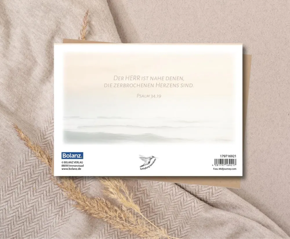 Faltkarte In stiller Trauer - Meer - Psalm 34,19