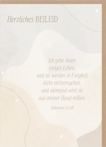 Faltkarte Herzliches BEILEID - Johannes 10,28