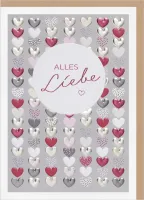 Faltkarte Alles Liebe - Herzen - Jesaja 43,2
