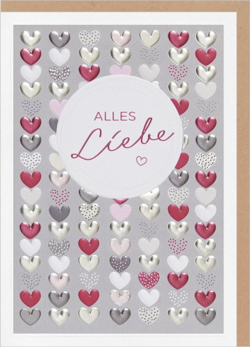 Faltkarte Alles Liebe - Herzen - Jesaja 43,2