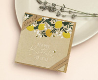 Faltkarte Happy Birthday to you - Zitronen - Jesaja 54,10