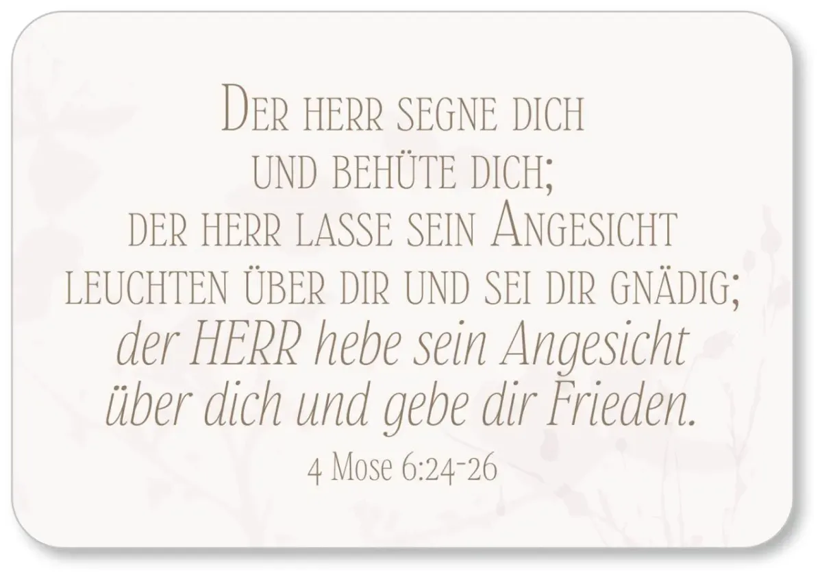 Minikarten-Box „Viel Segen" - 30 Bibelverse Segen und Ermutigung
mit Edlem Holzaufsteller